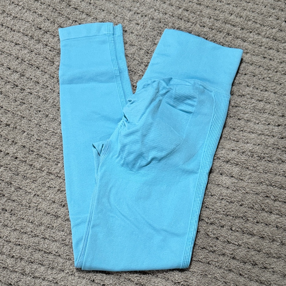 Blue High-Waisted Leggings